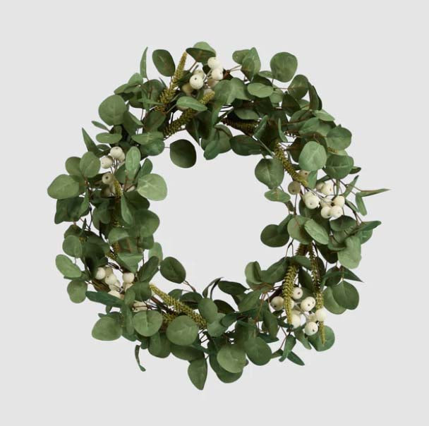 Eucalyptus & White Berry Christmas Wreath