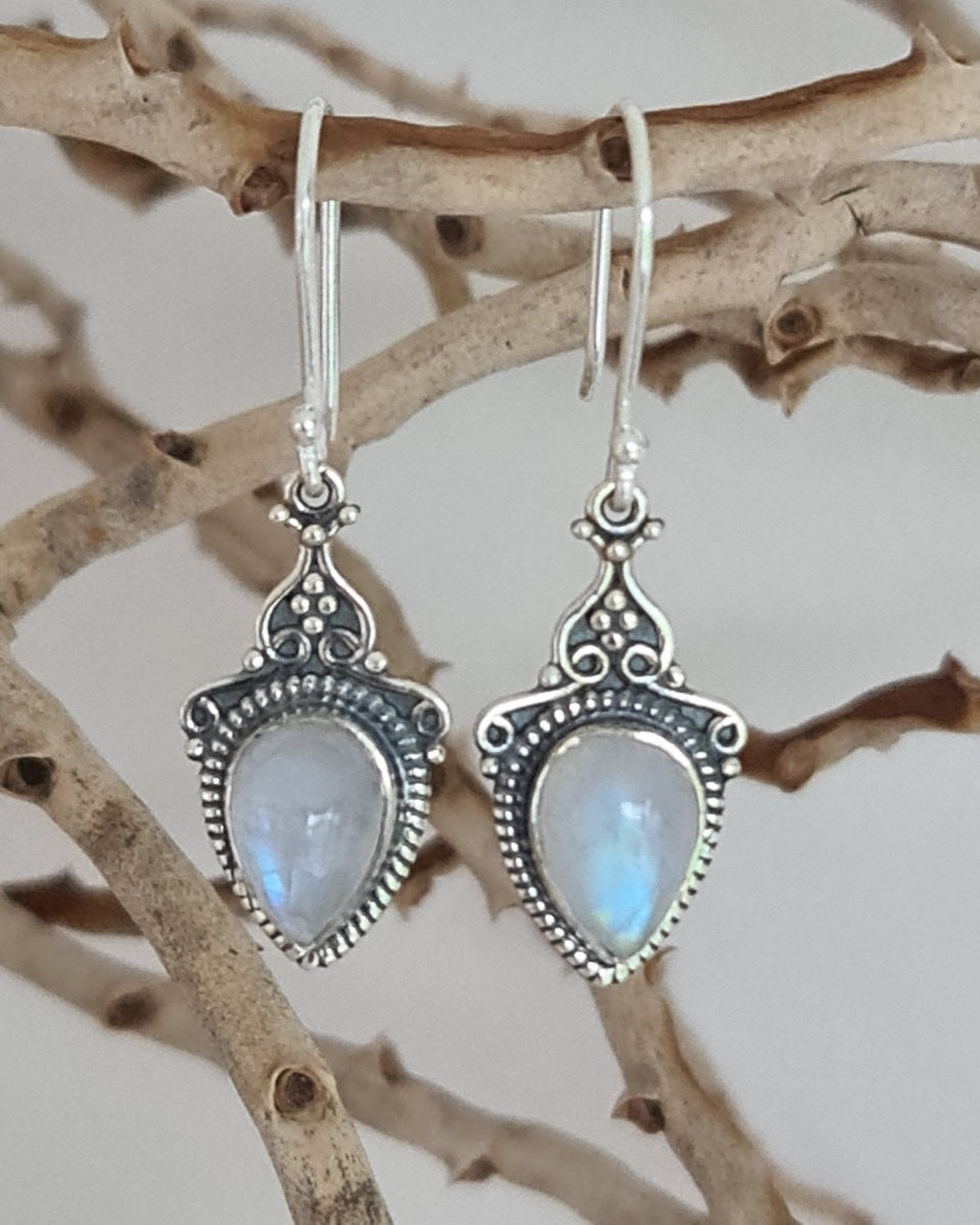 Zuri Moonstone Sterling Silver Earrings