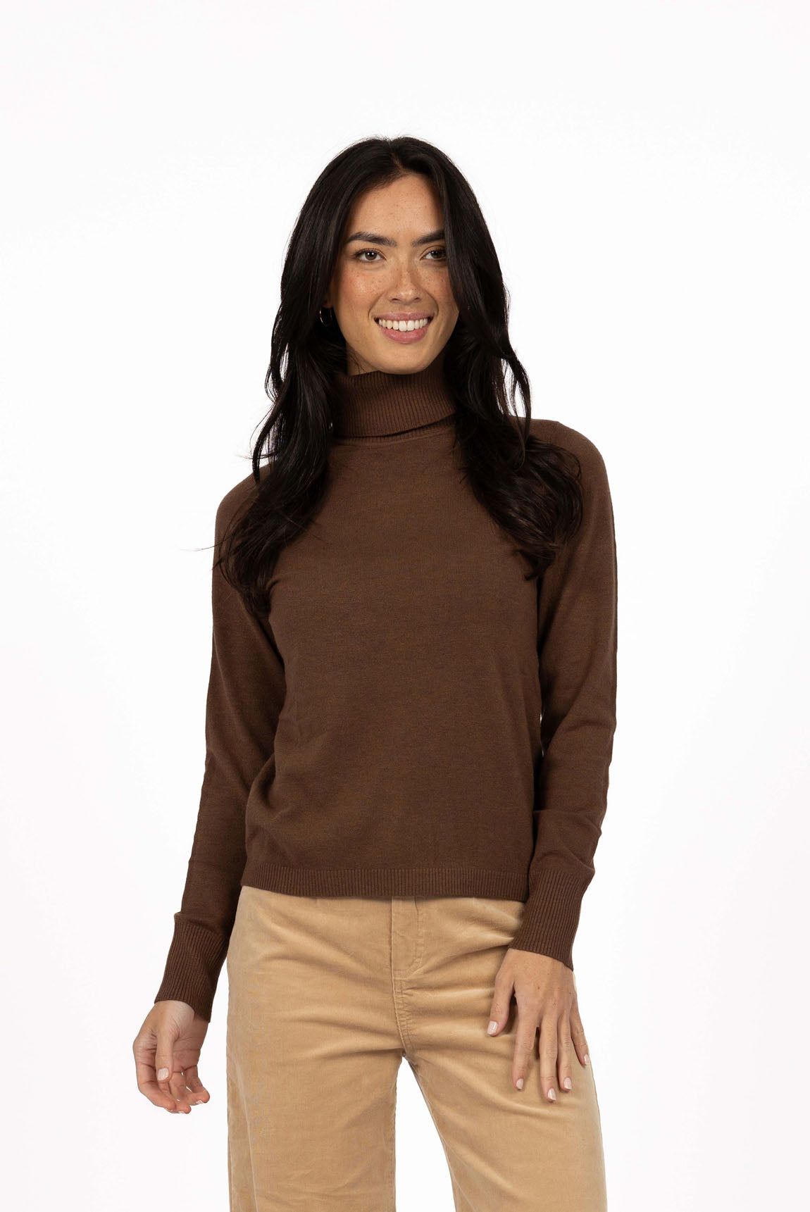 Alana Roll Neck Skivvy – Chocolate