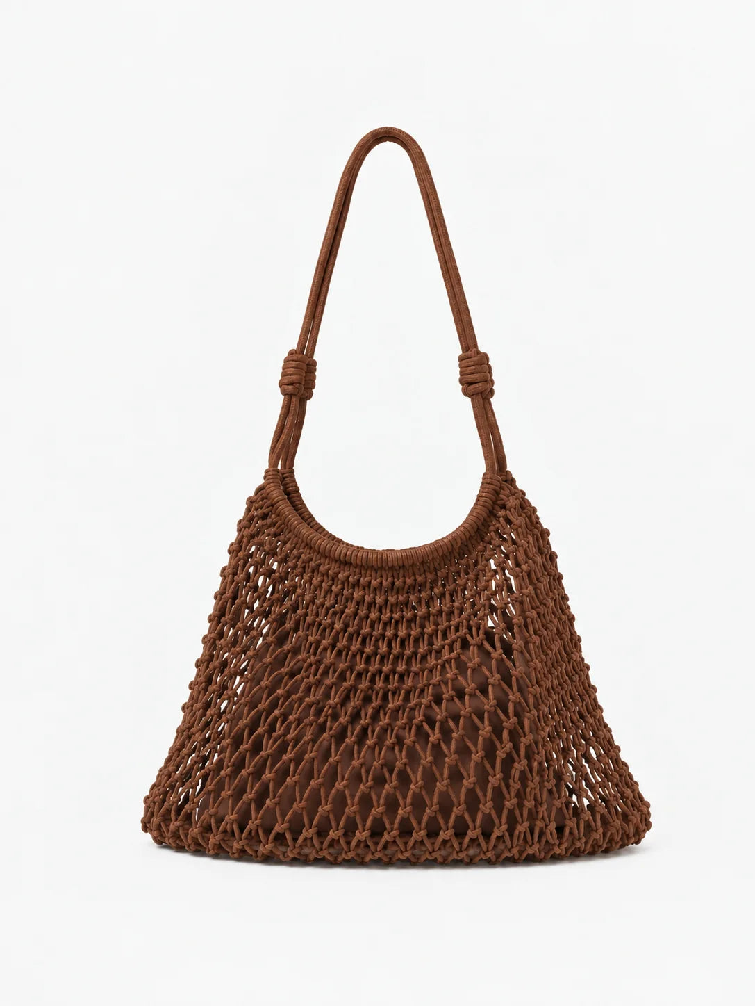 Ayana Net Shoulder Tote - Chocolate Brown