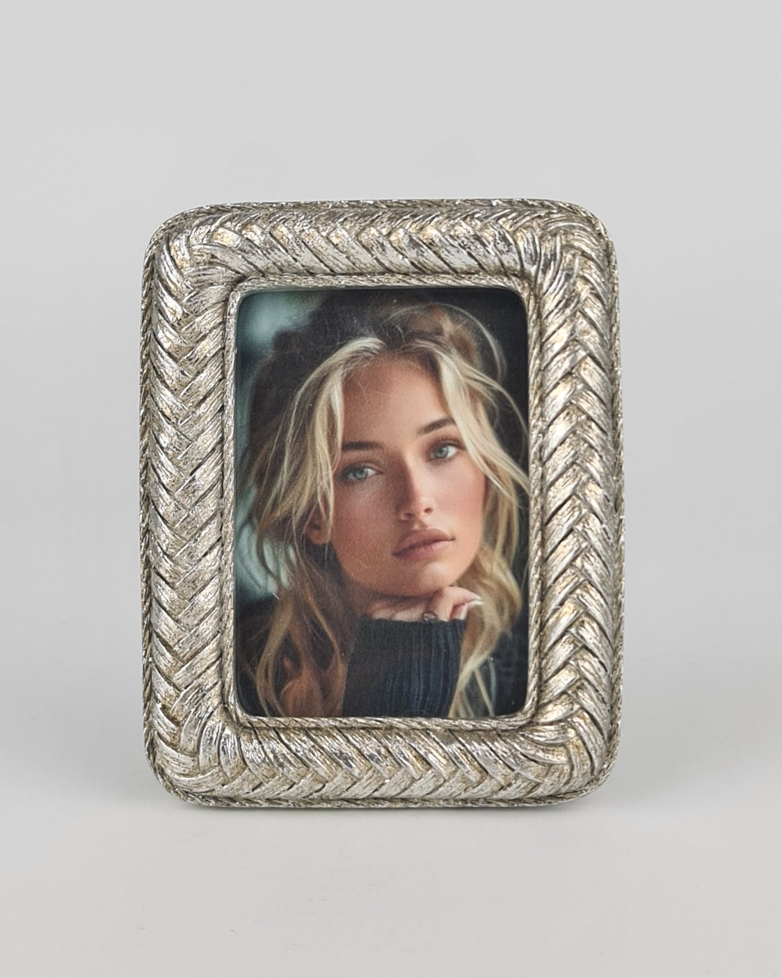 Braided Silver Photo Frame - Rectangle