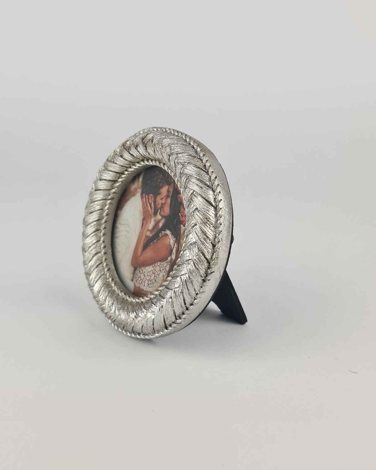 Braided Silver Photo Frame - Round