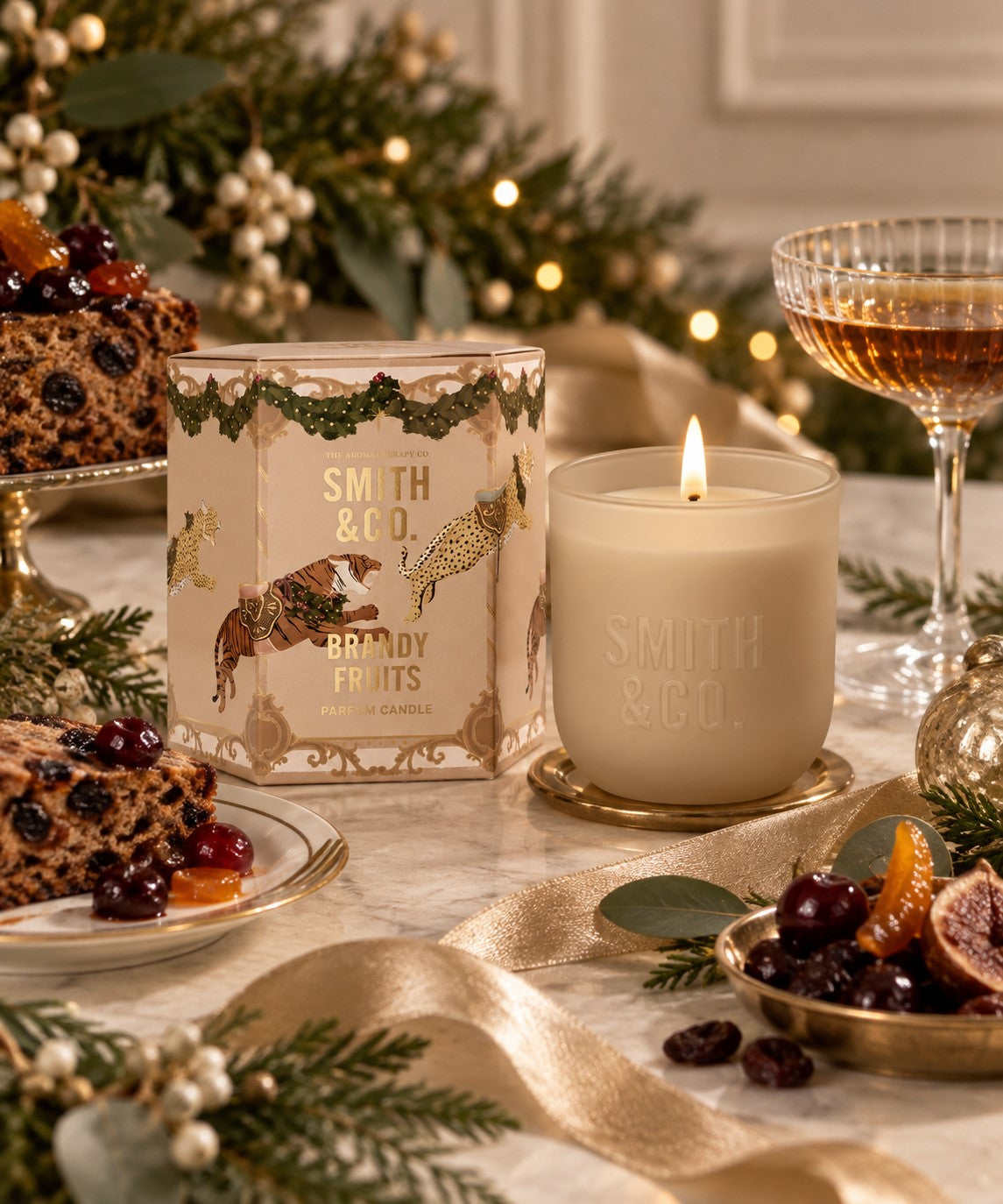 Smith & Co Festive Candle 80g – Brandy Fruits