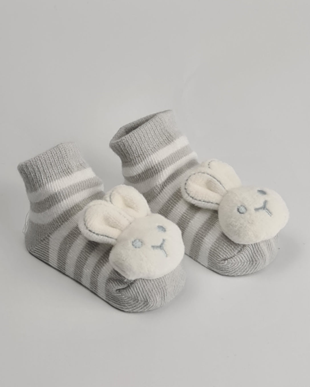 Bunny Rattle Socks – Grey ( 0-6 months )