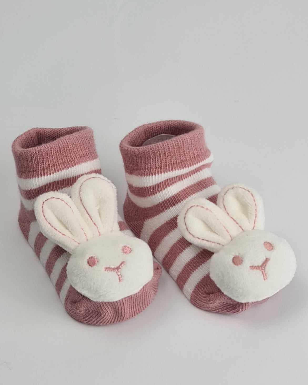 Bunny Rattle Socks – Pink ( 0-6 months )