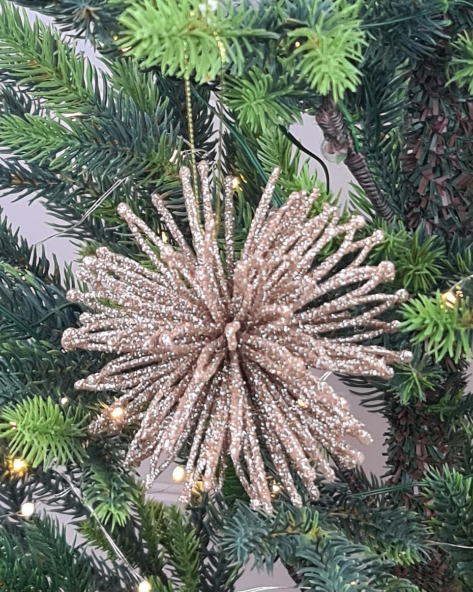 Champagne Glitter Puff Hanging Ornament – 8 cm