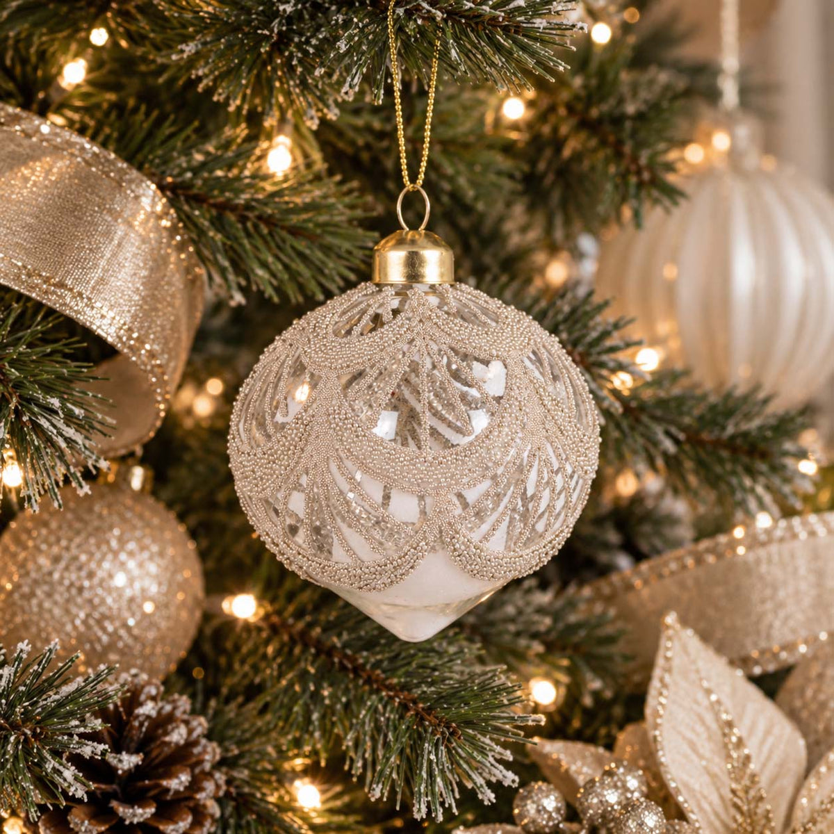 Champagne Glass Lace Bauble