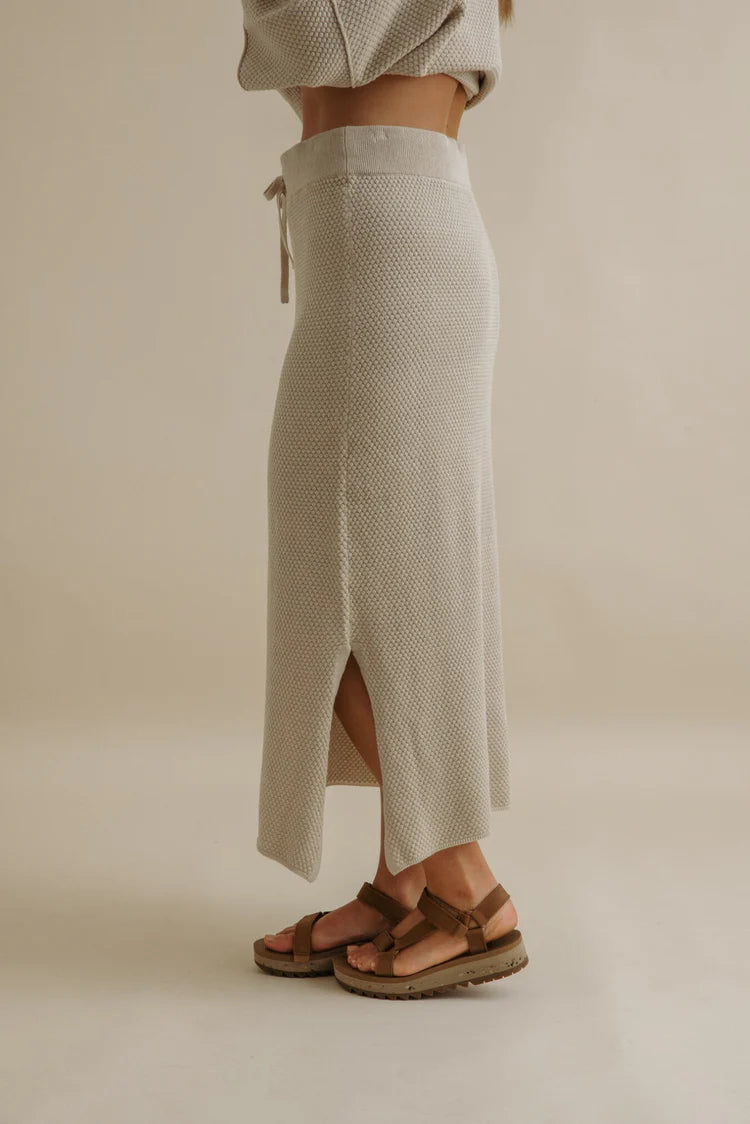 Coral Knitted Skirt – Sand Combo