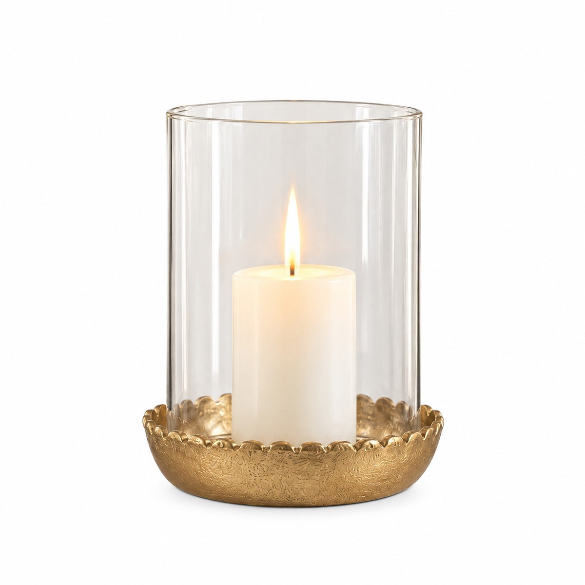 Cozy Gold Candlelight Glass Candle Holder – Small & Large