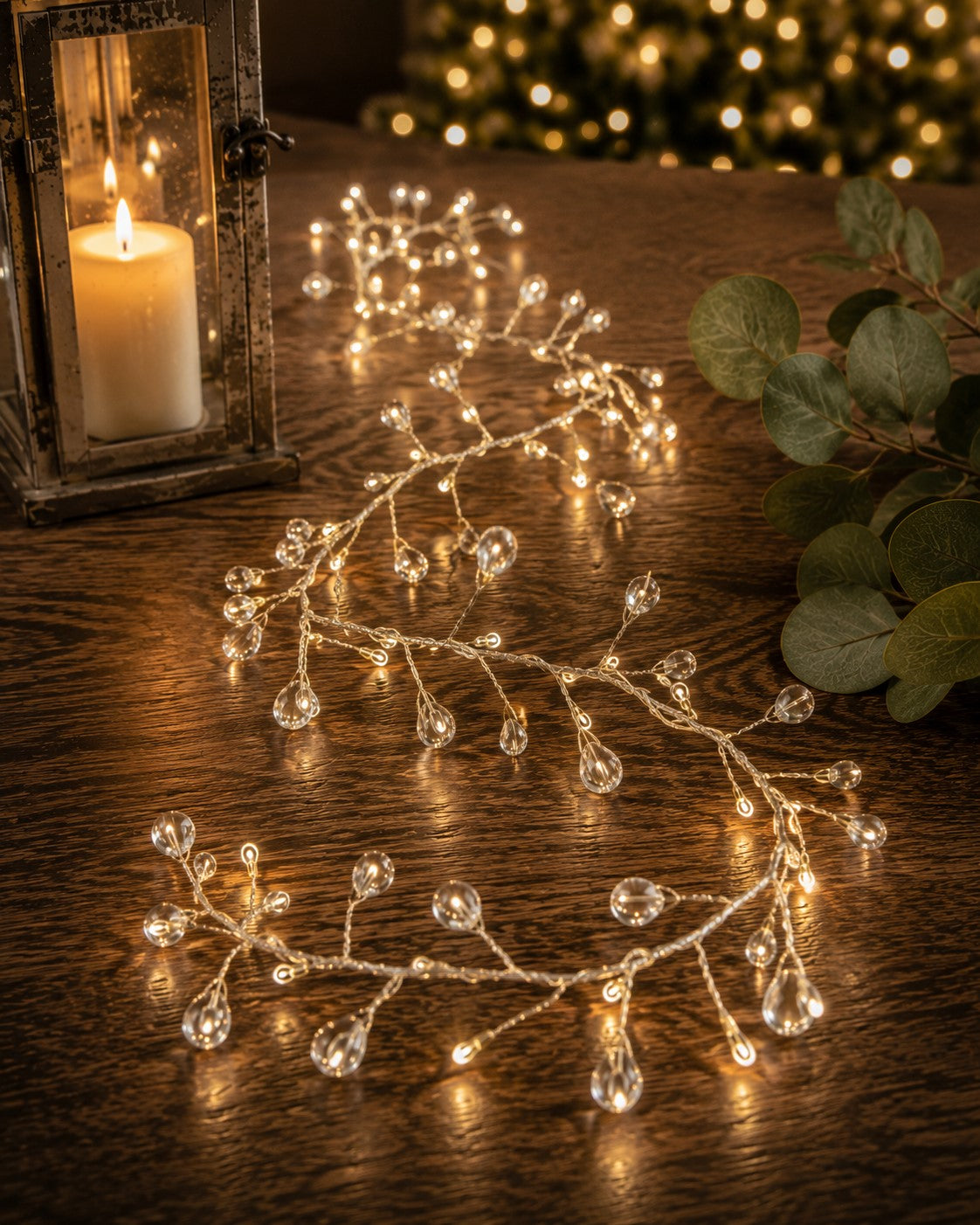 Crystal LED Cluster Garland – 2.3m