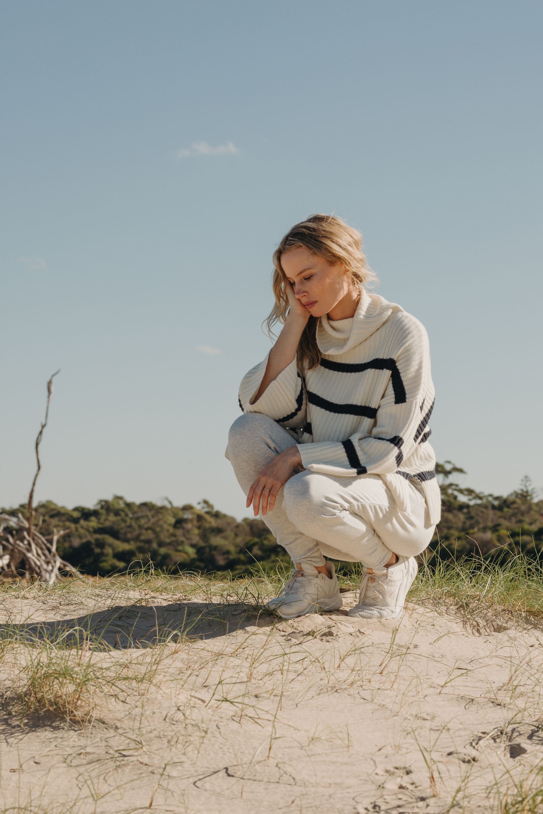 Divine Stripe Rib Pullover – Vanilla & Starling Stripe