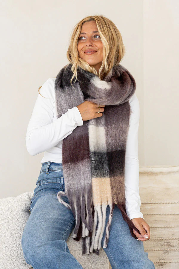 Espresso Cream Wrap Scarf