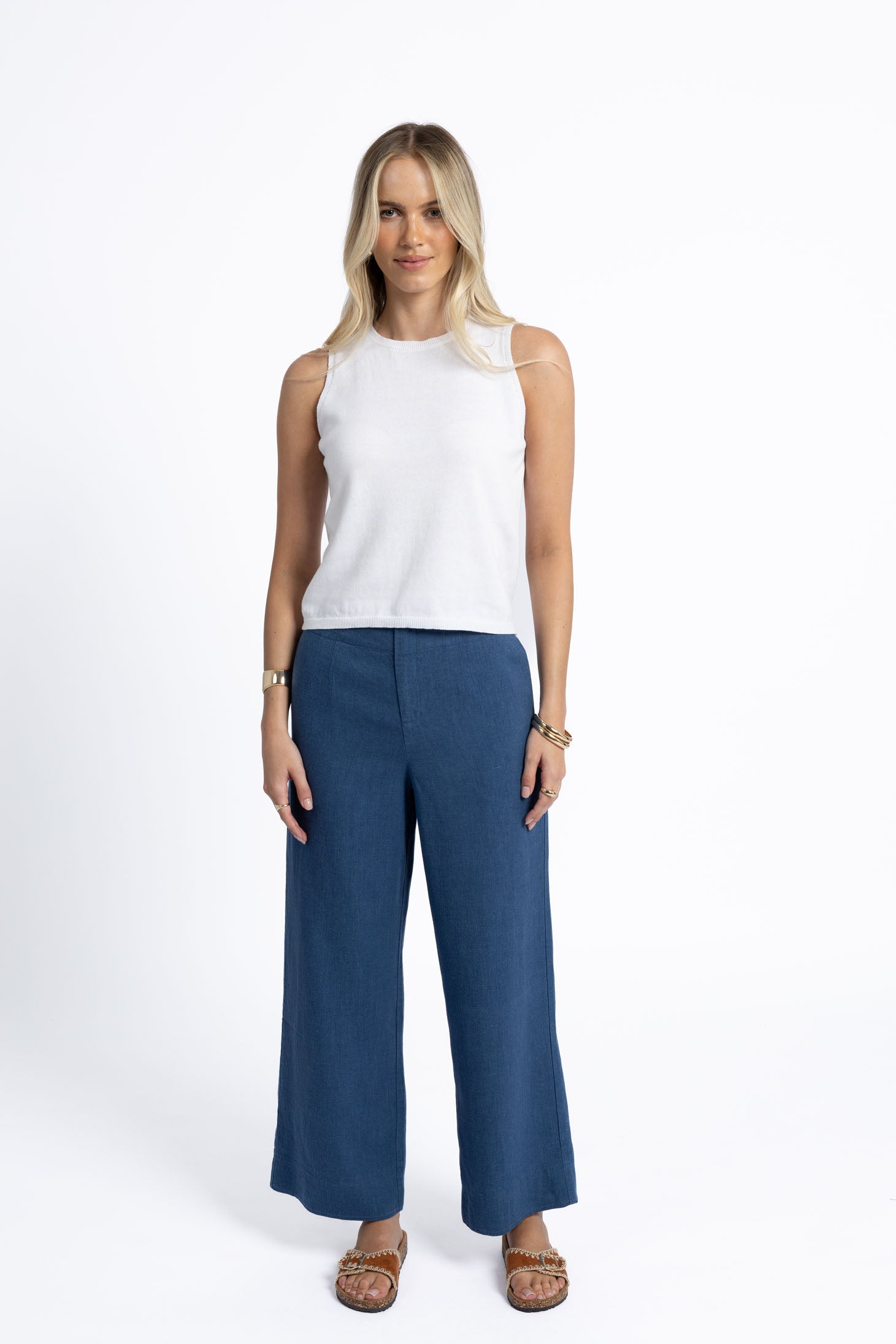 Fleetwood Linen Pant – Ocean Blue
