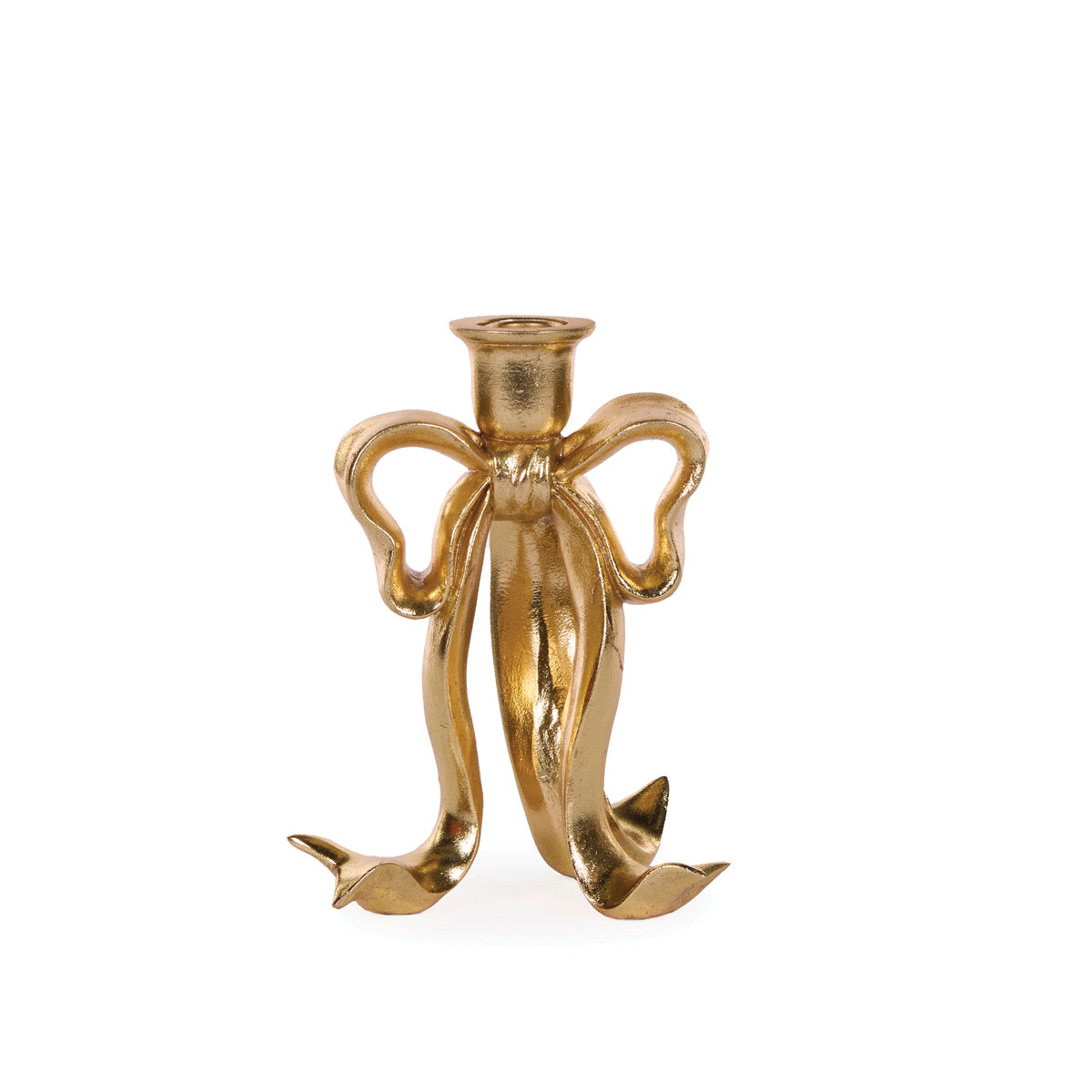 Gilded Bow Candle Holder