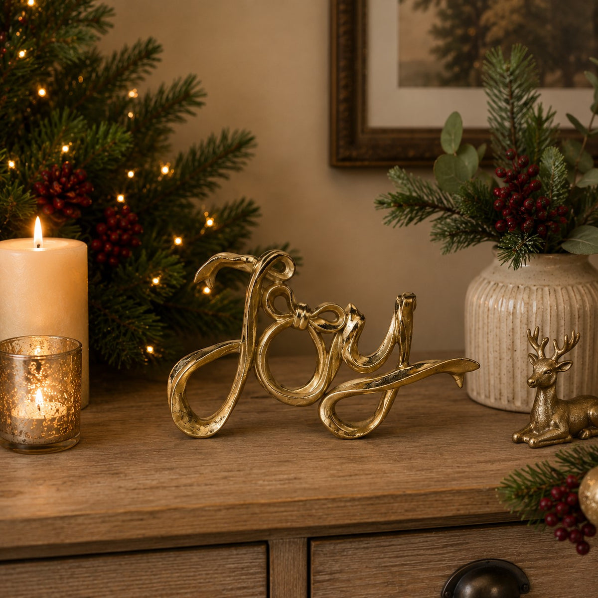 Gilded Joy Sign - Gold