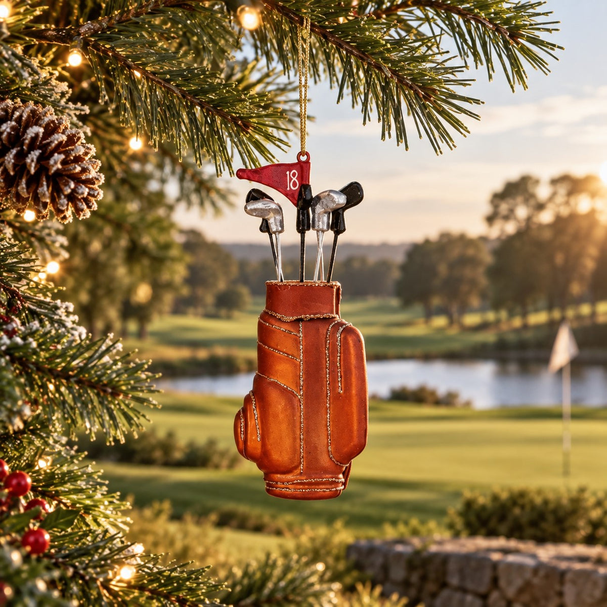 Golf Bag Glass Ornament