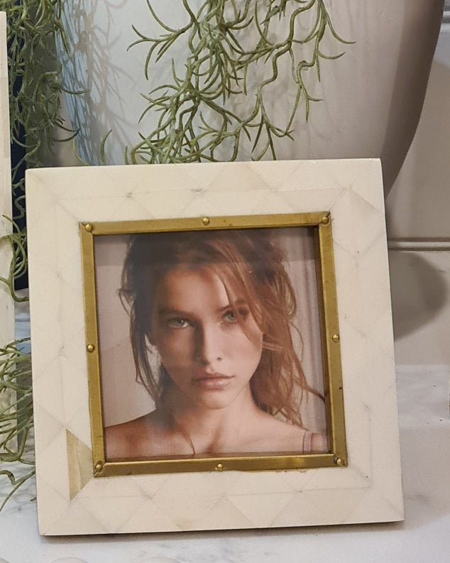 Bone and Brass Photo Frame