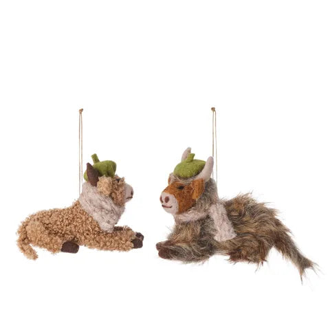 Highland Cow Ornaments – Hamish & Angus