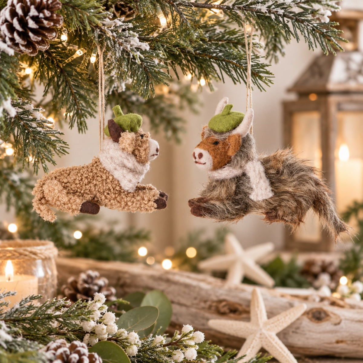Highland Cow Ornaments – Hamish & Angus