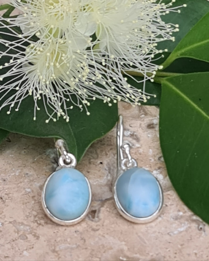 Katie Larimar Oval Drop Earrings