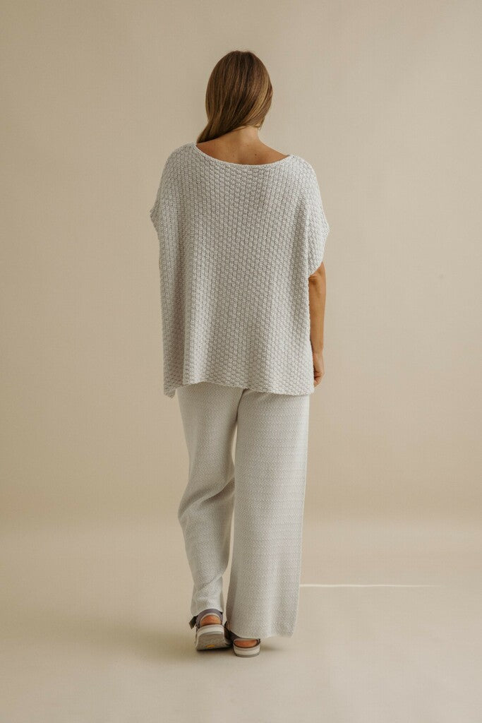 Ladder Short Sleeve Pullover - Silver Haze