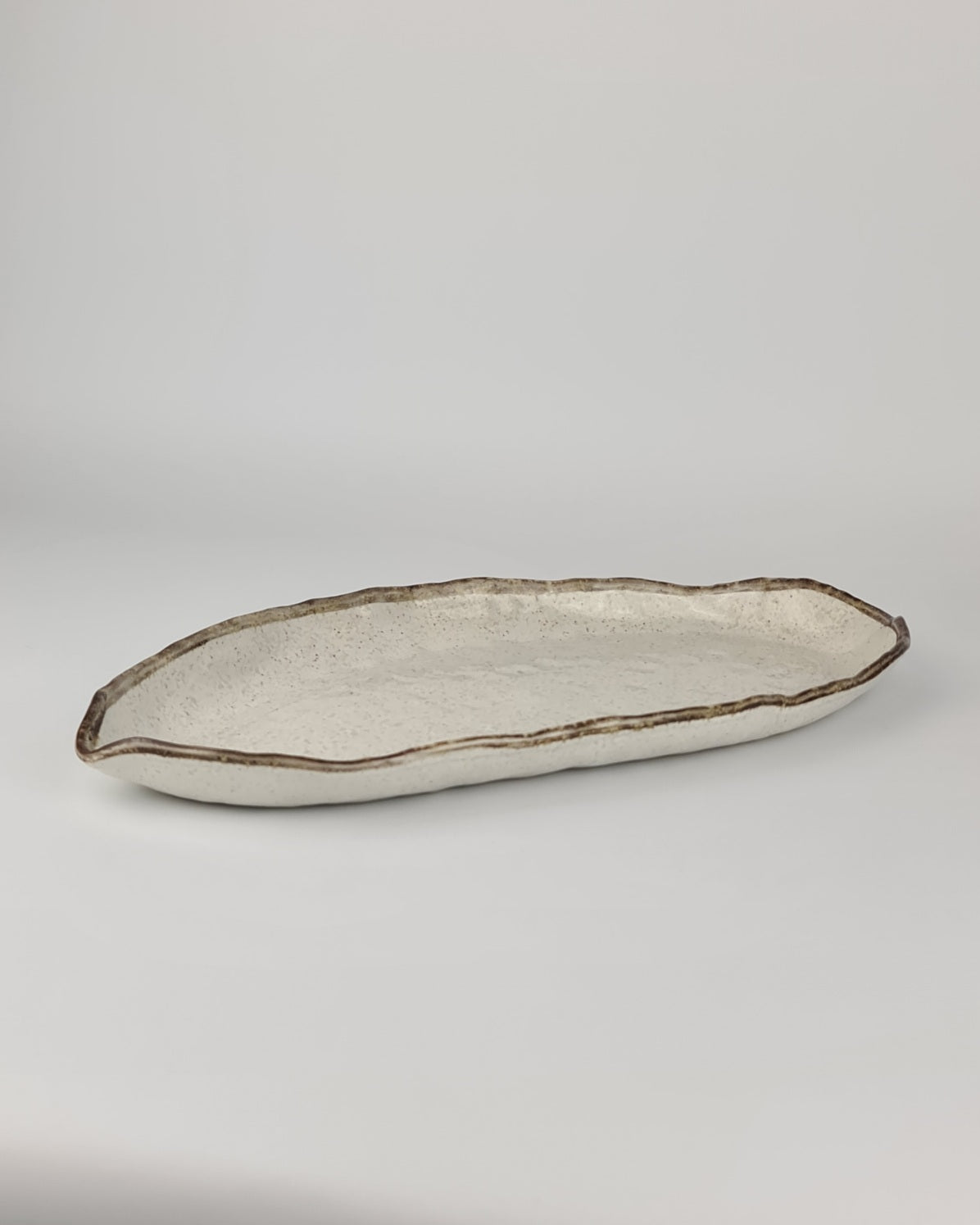 Leaf Shape Ceramic Long Tray