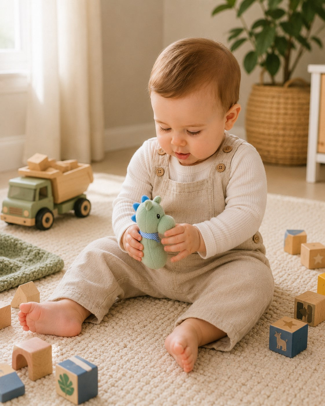 Little Squeezies – Digby Dinosaur Soft Baby Rattle