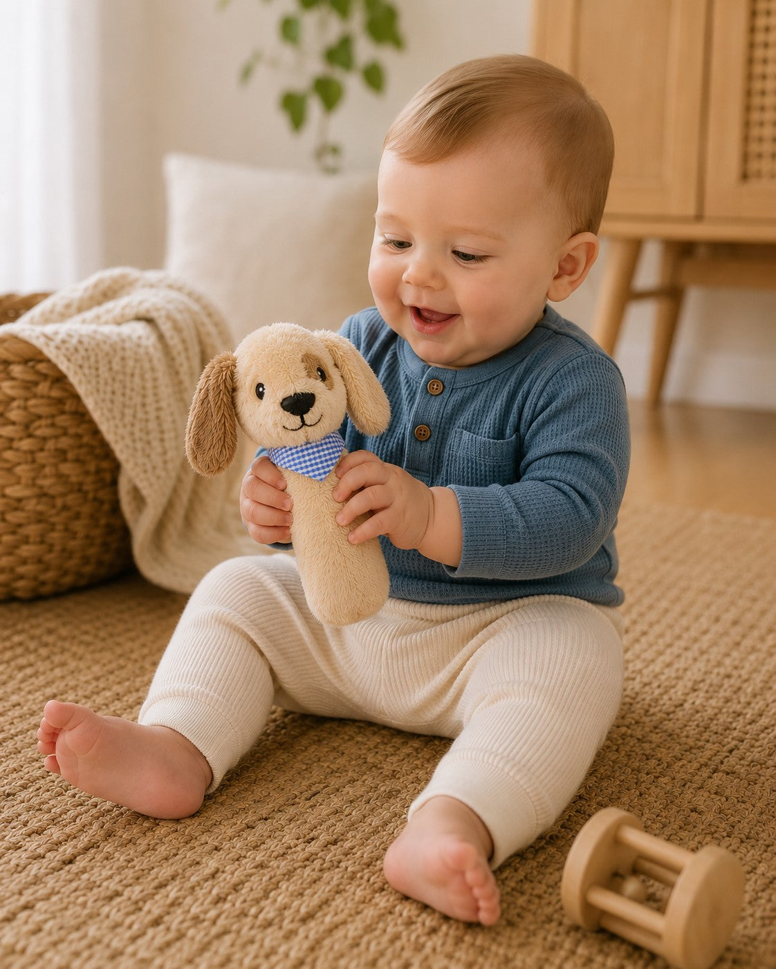 Little Squeezies – Digby Dog Soft Baby Rattle