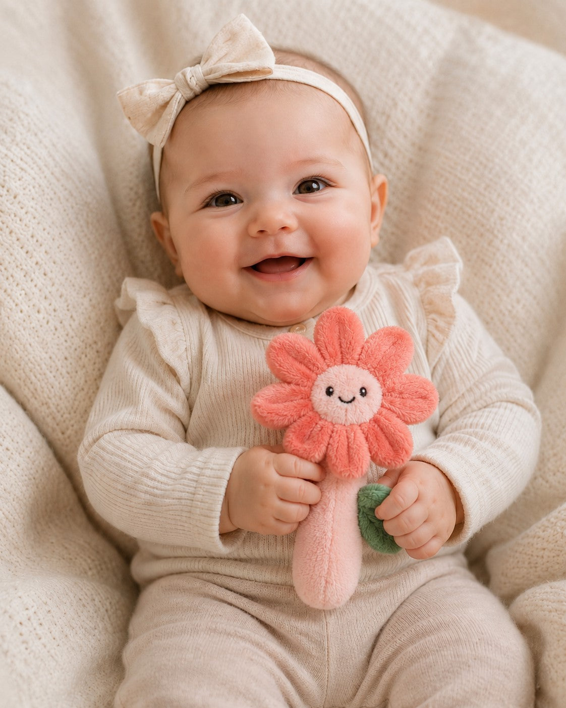 Little Squeezies – Daisy Bloom Soft Baby Rattle