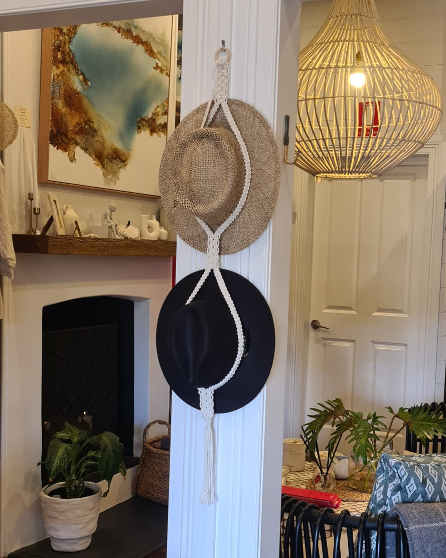 Macramé Double Hat Holder