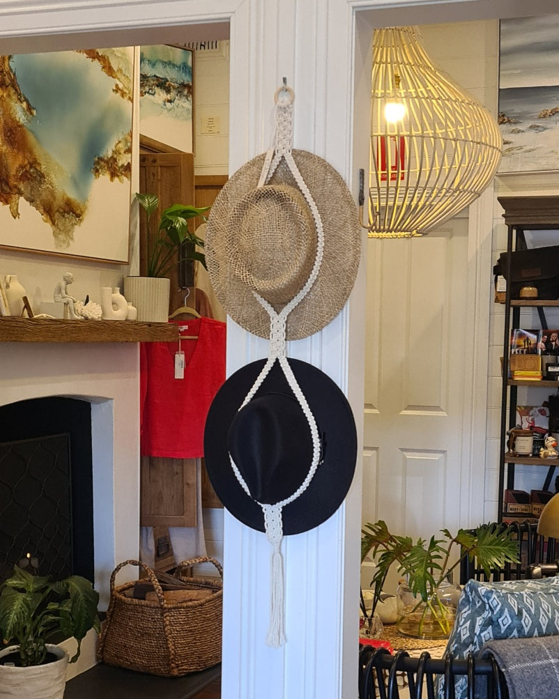 Macramé Double Hat Holder