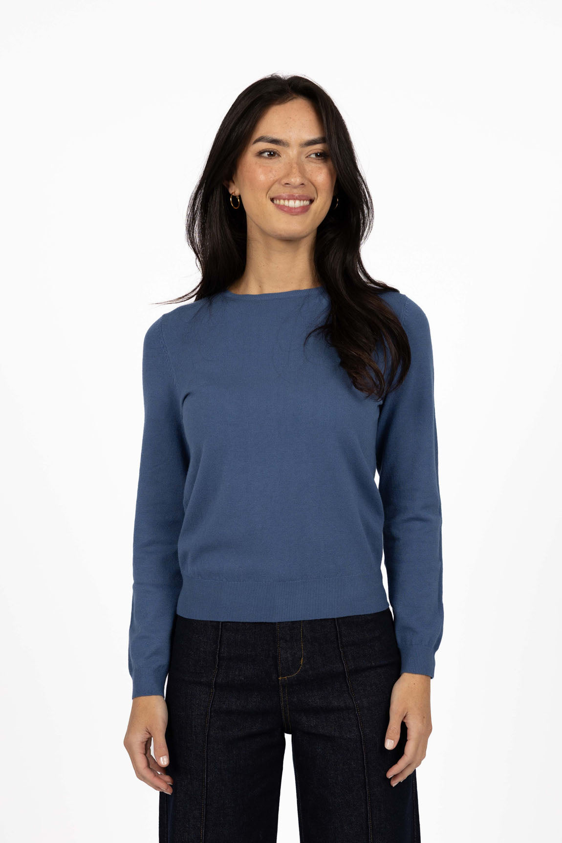 Mae Knit Jumper – Aquamarine / Bijou Blue