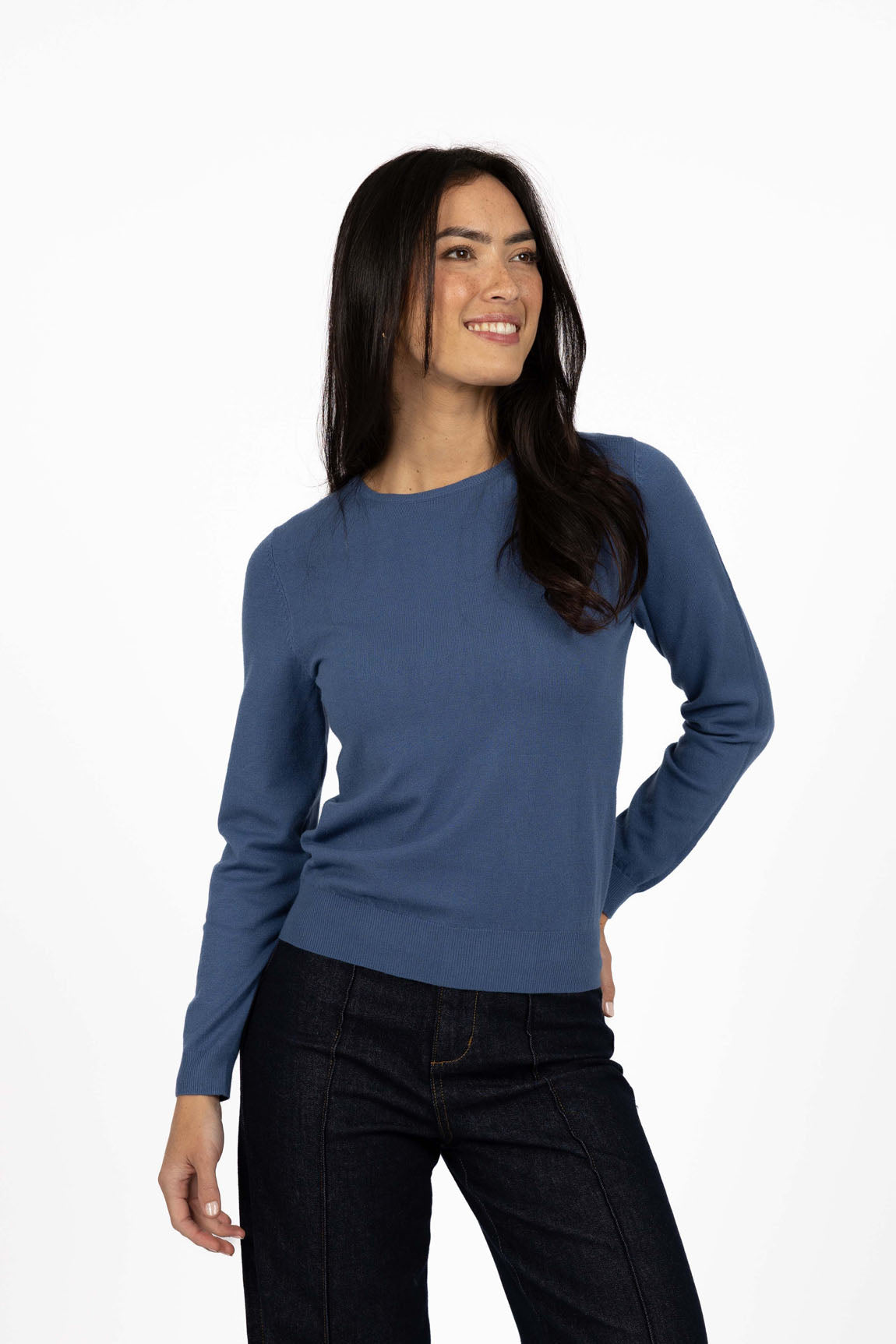 Mae Knit Jumper – Aquamarine / Bijou Blue