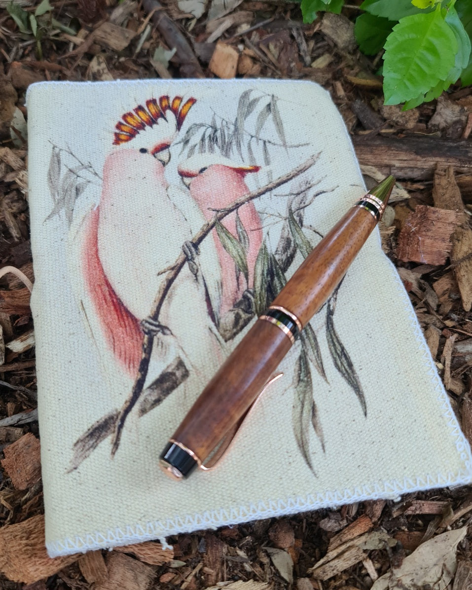Major Mitchell Cockatoo Canvas Journal