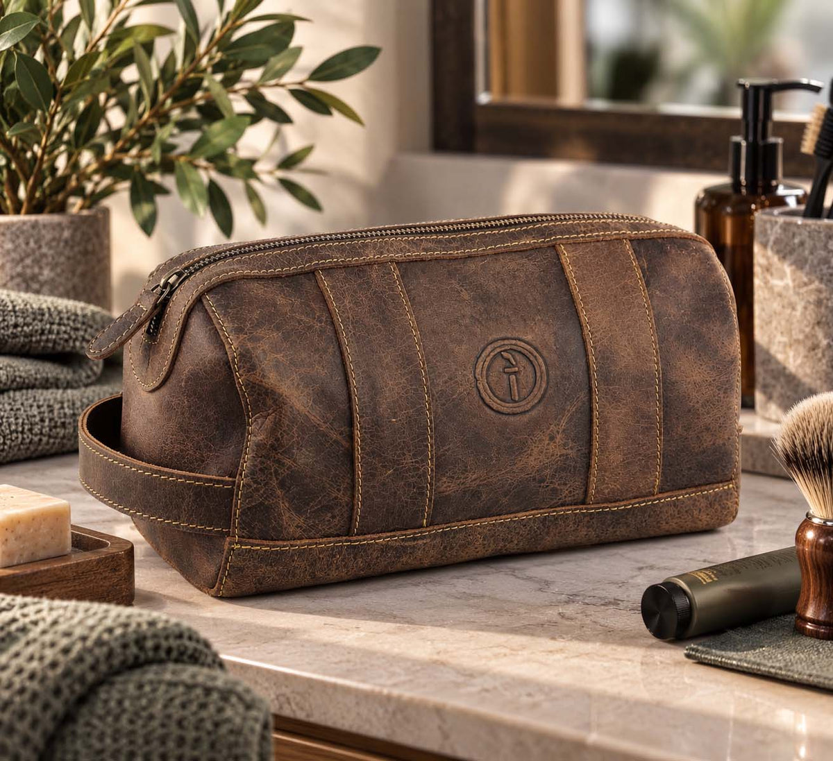 Men's Leather Toiletry Bag
