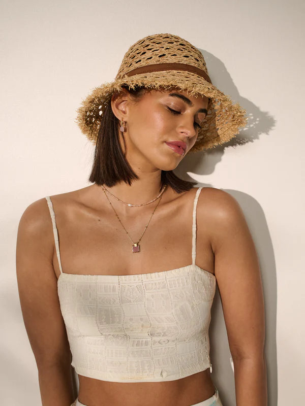 Mia Frayed Straw Hat