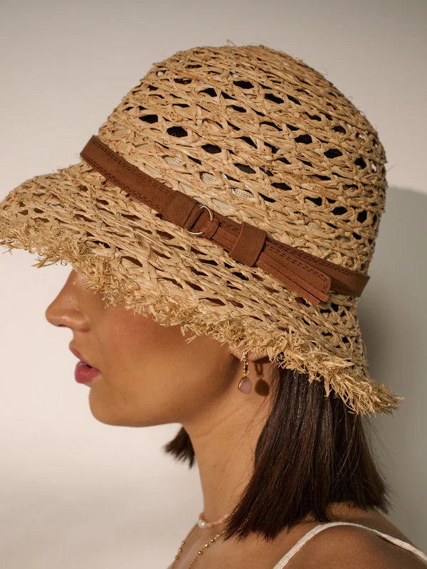 Mia Frayed Straw Hat