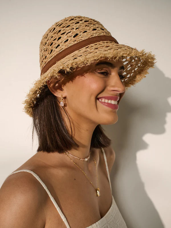 Mia Frayed Straw Hat