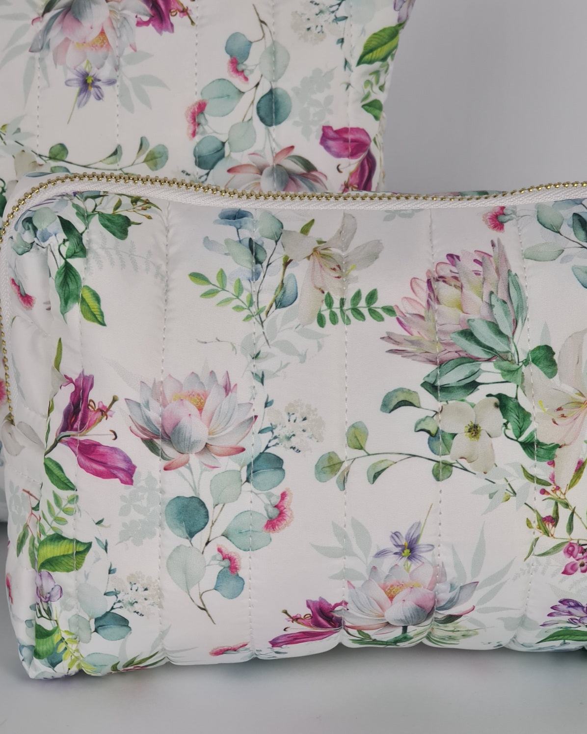 Morning Posy Cosmetic Bag - White