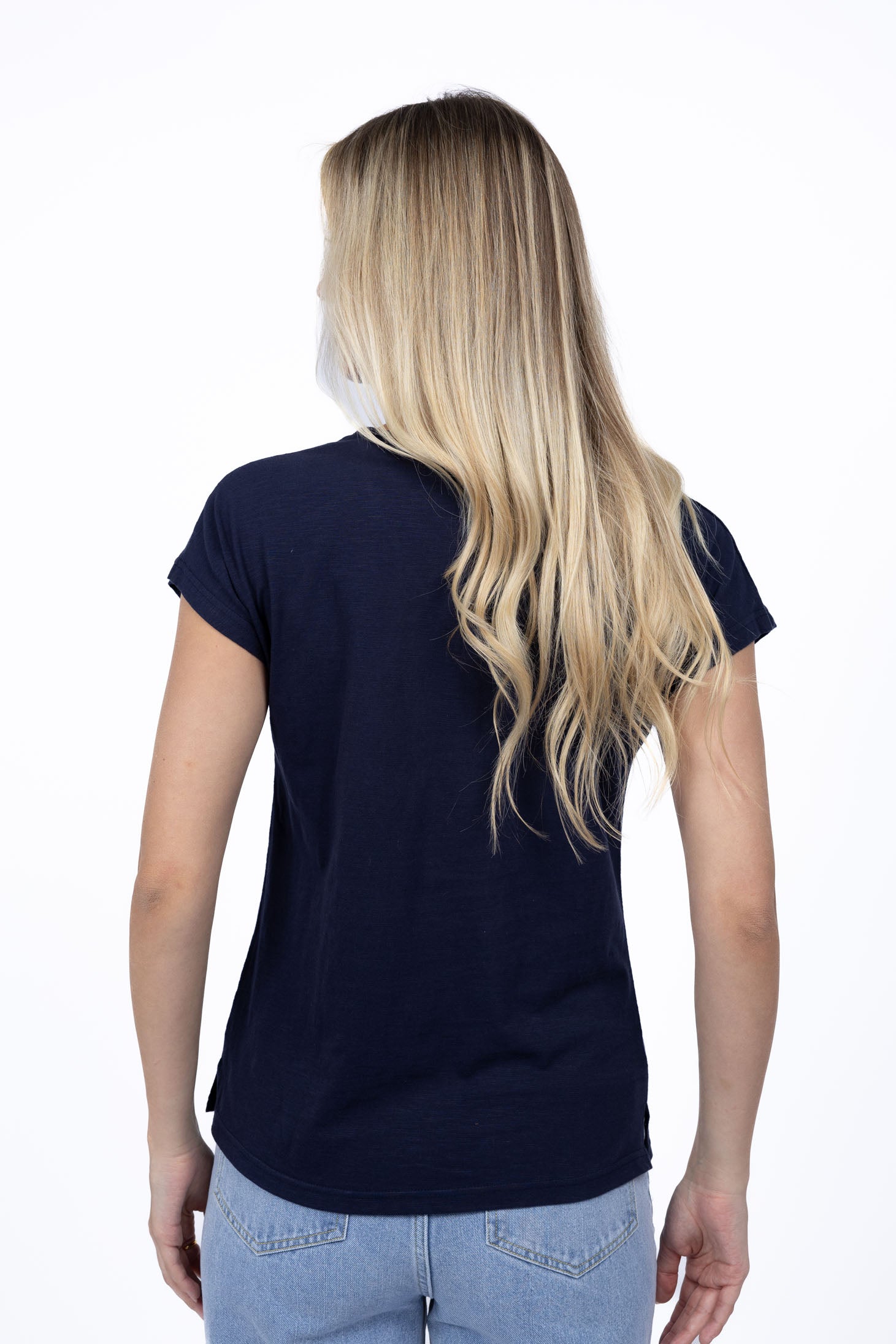 Must Have V Neck Tee – Navy 100% Cotton
