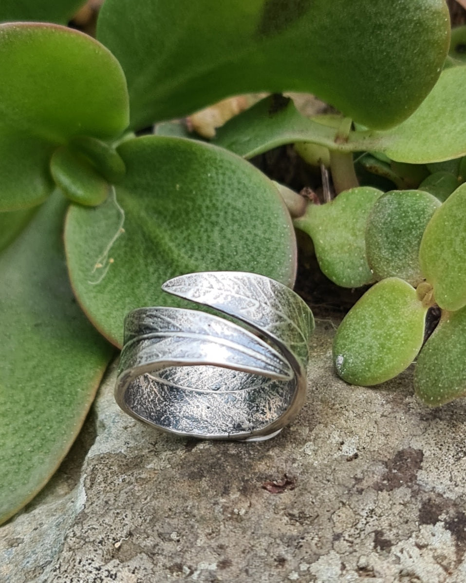 Native Leaf Sterling Silver Ring
