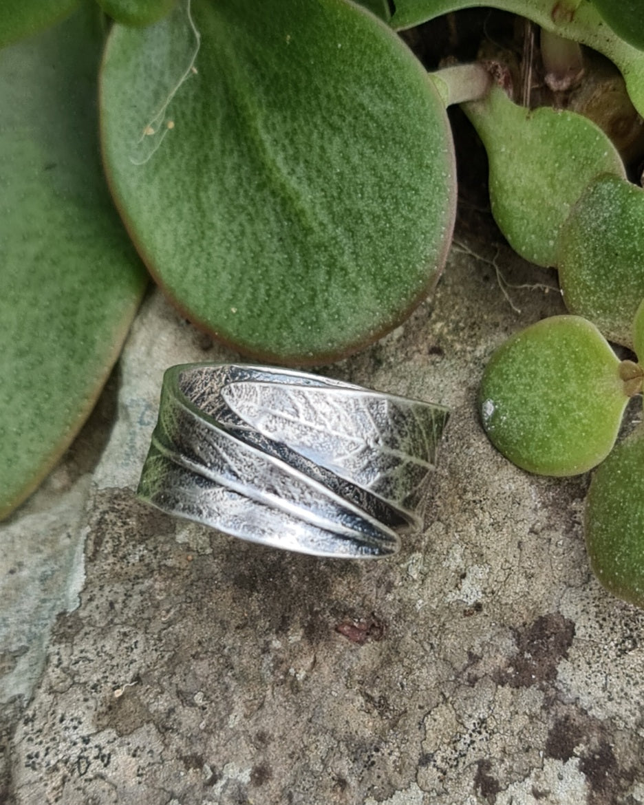 Native Leaf Sterling Silver Ring
