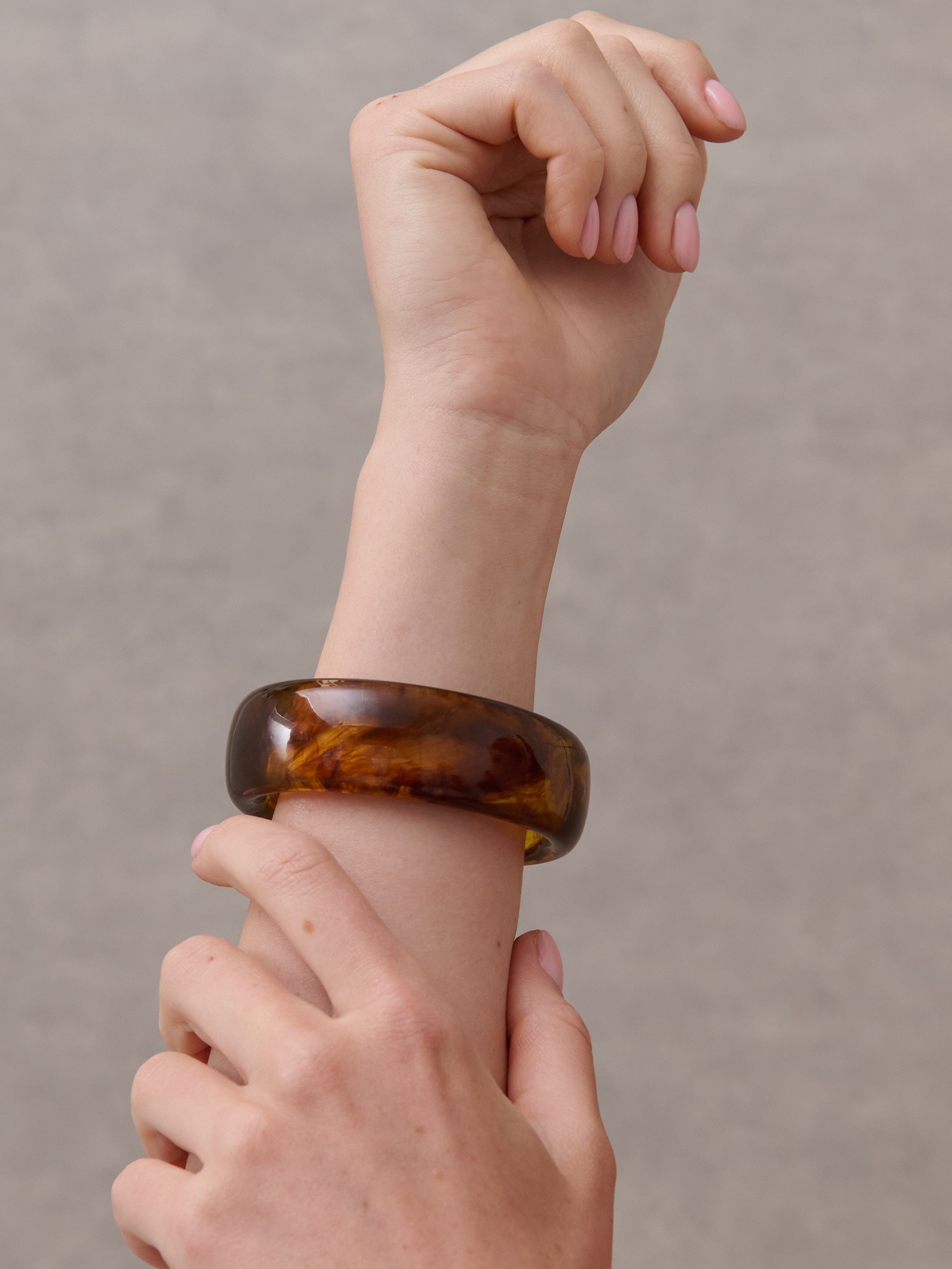 Oakeley Open Cuff Bangle - Brown