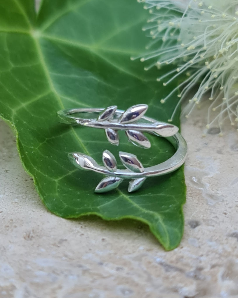Olive Leaf Sterling Silver Ring