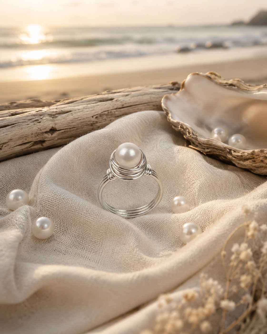 The Pearl Nest Ring – Freshwater Pearl | Sterling Silver