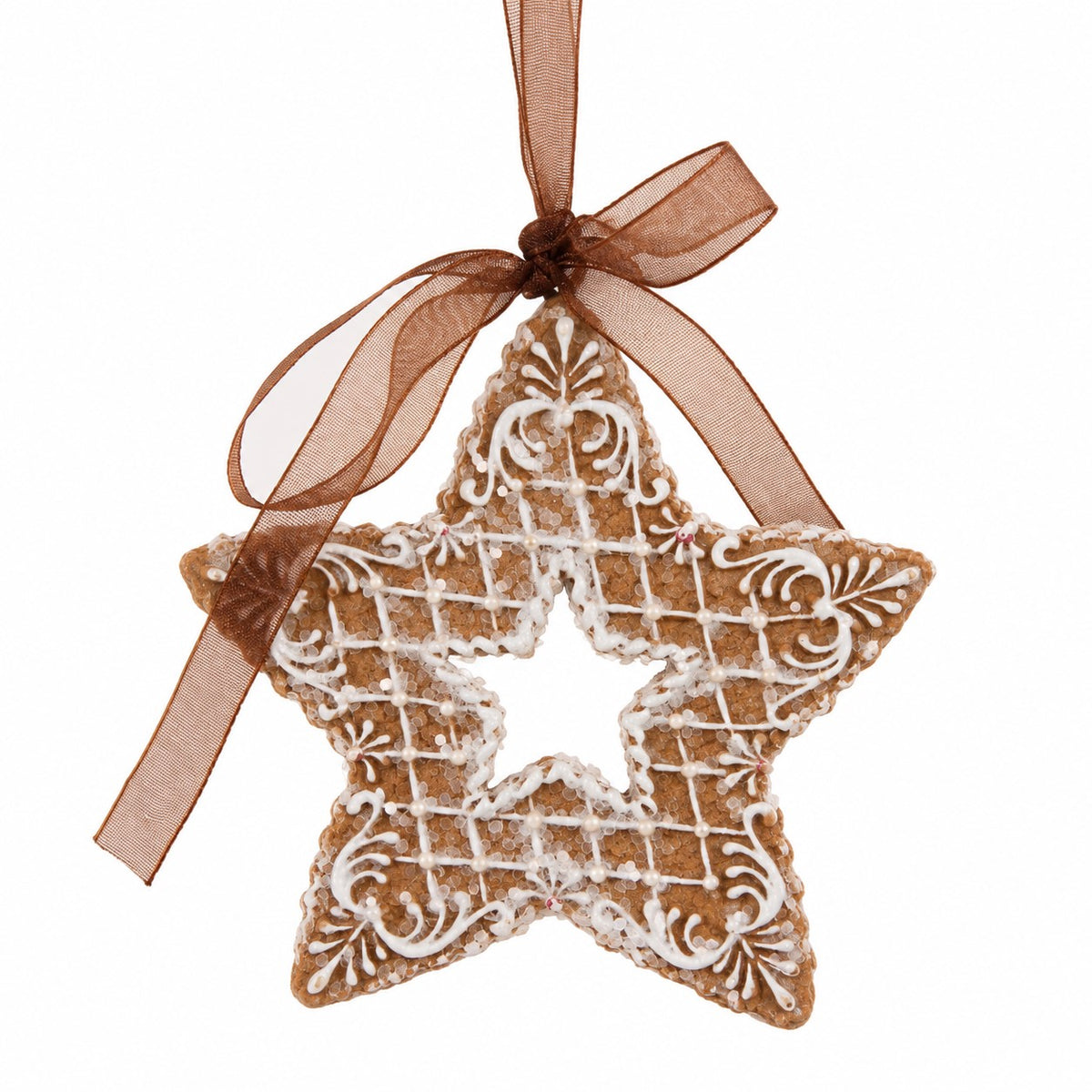 Piped Gingerbread Hanging Star
