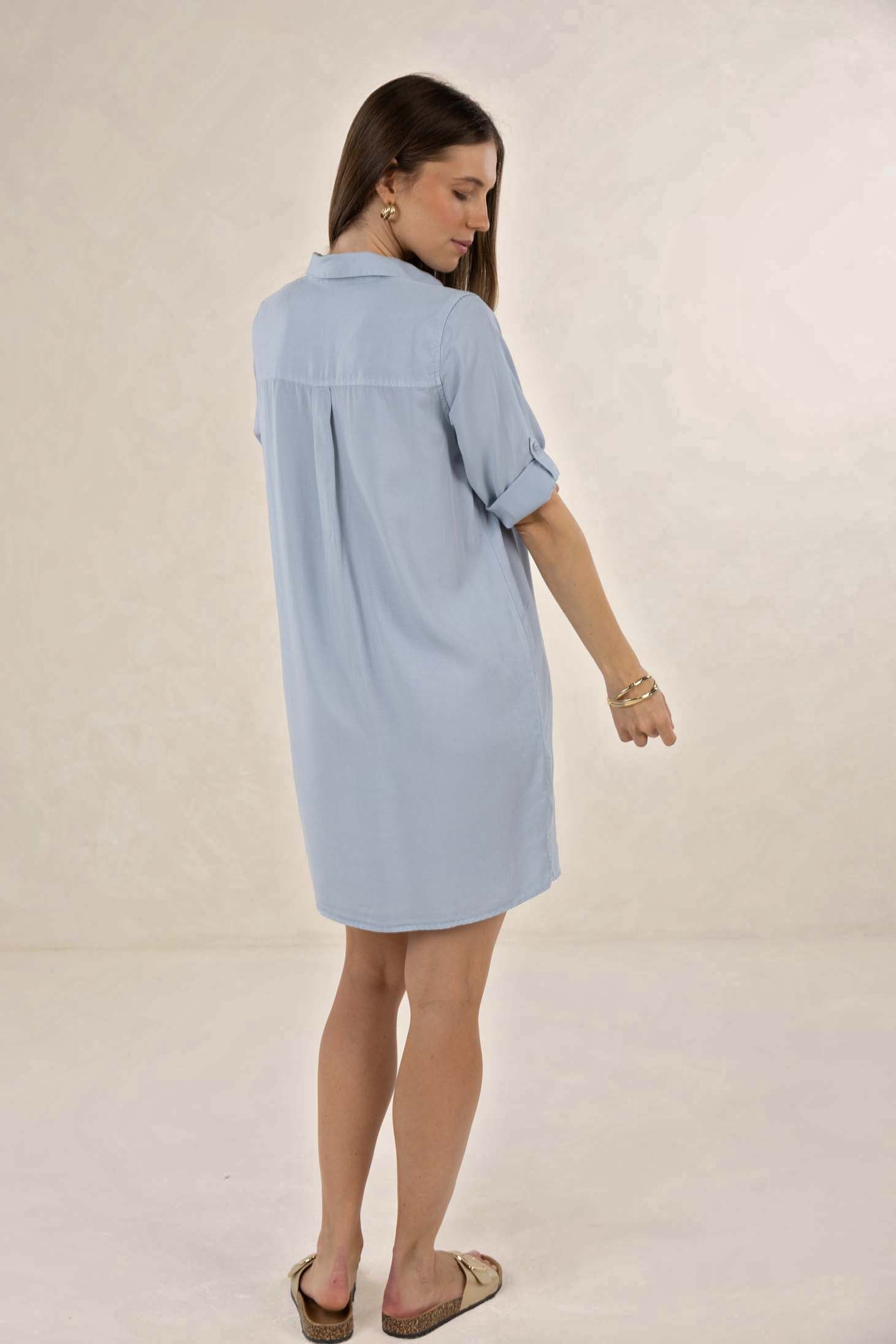 Remy Shirt Dress – Blue Haze
