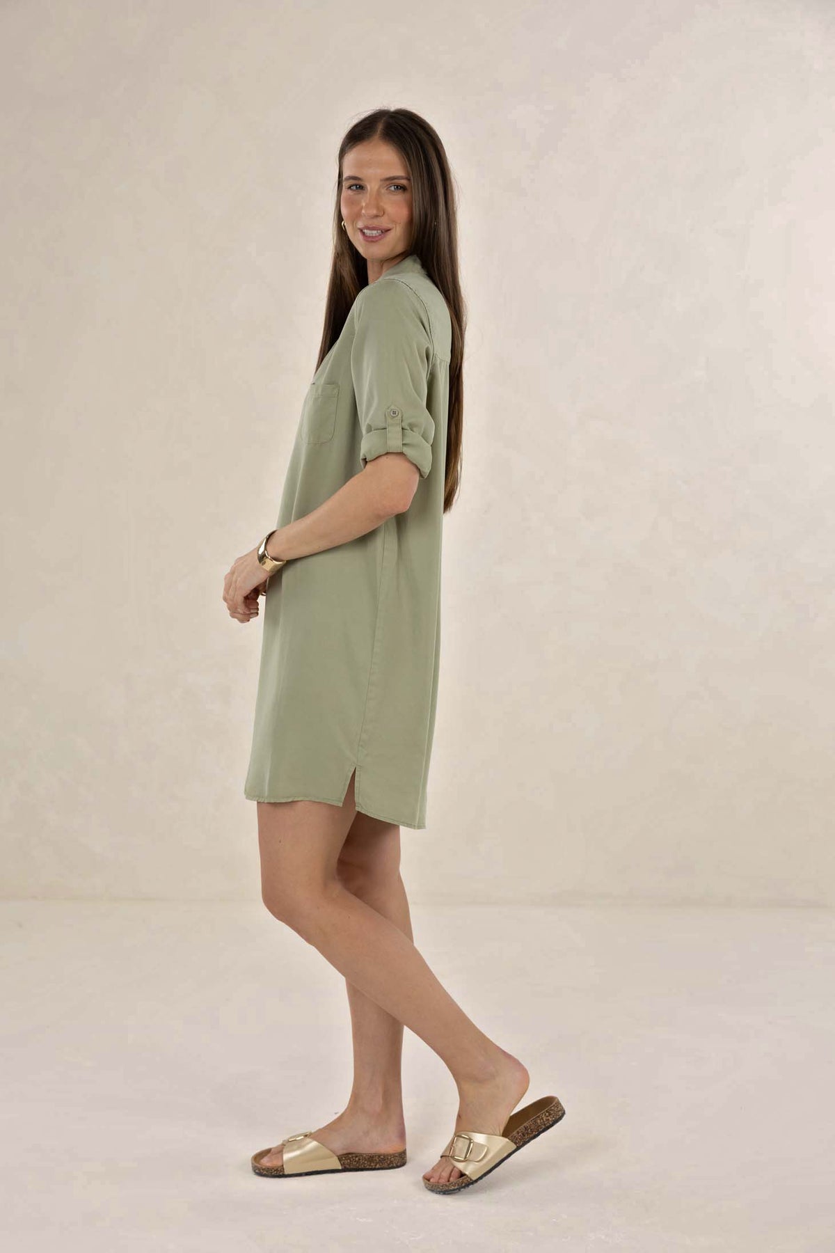 Remy Shirt Dress – Khaki