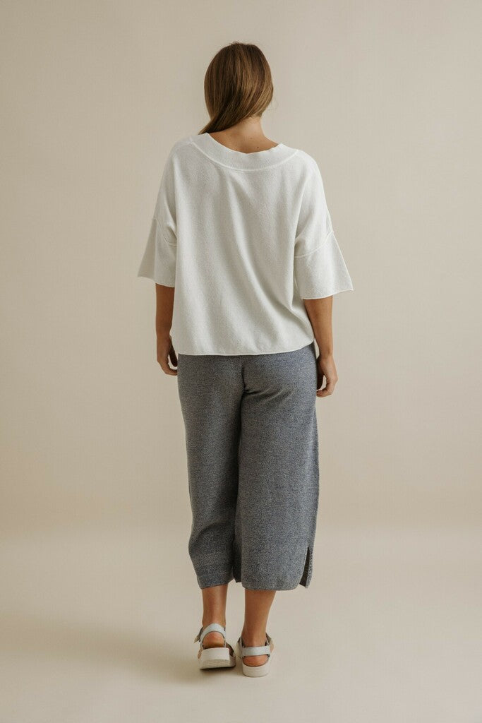 Retreat Cotton Twist Tee Pullover - Salt
