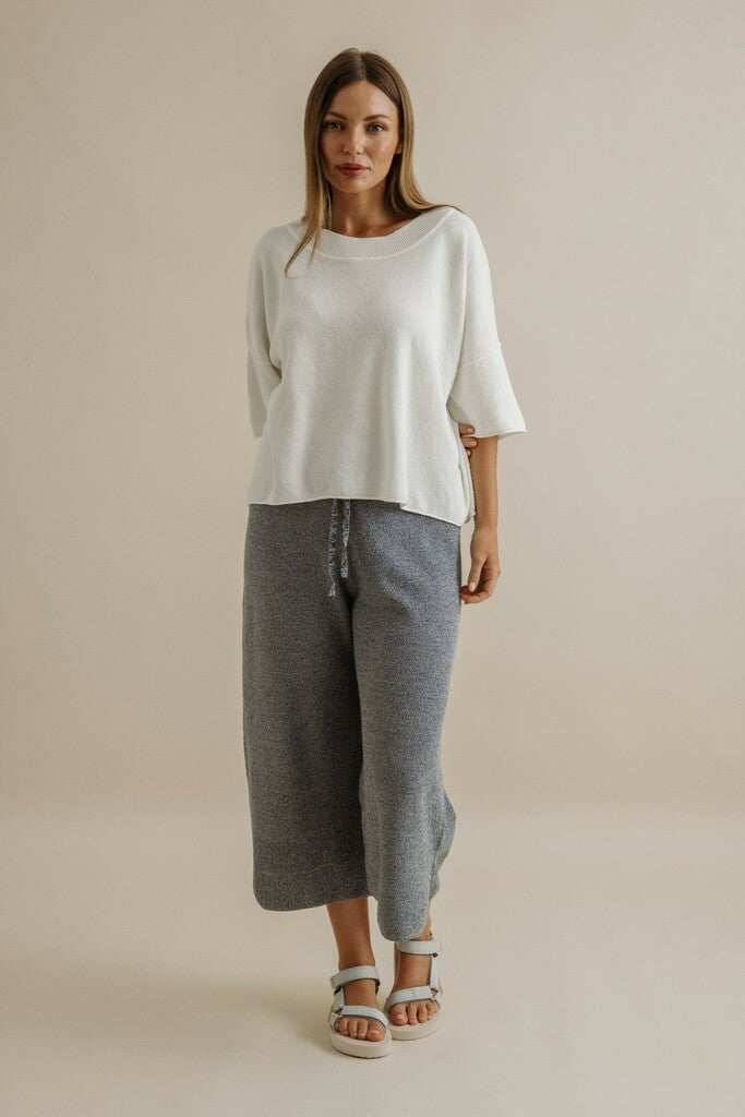 Retreat Cotton Twist Tee Pullover - Salt